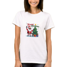 God jul T-Shirt | Santa & Träd Design