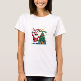 God jul T-Shirt | Santa & Träd Design