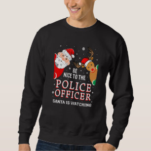 God jul, tack vare polismannen Santa Is W. Lång Ärmad Tröja