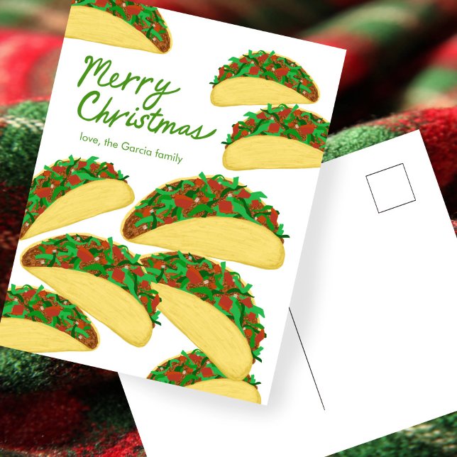 GOD JUL Taco Avalanche Delicious Anpassningsbar Vykort (MERRY CHRISTMAS Taco Avalanche Delicious Custom Postcard
)