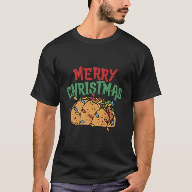 God jul Taco Mexican Älskare Foodie Gift T Shirt (Framsida)