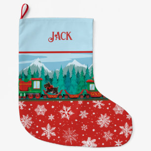God jul Tåg och Scotty Hund Stor Julstrumpa