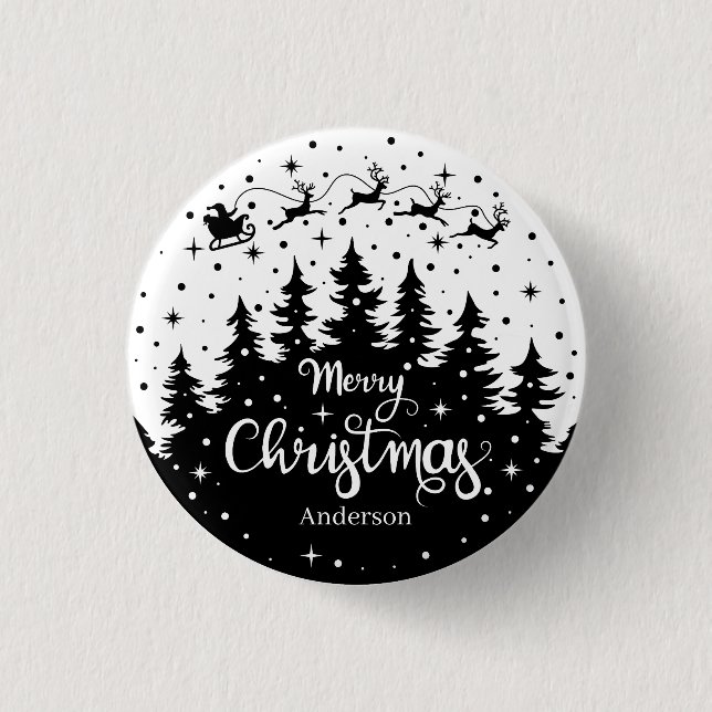 God Jul Tall Jul Tomte Ren Släd Knapp (Framsida)