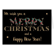 God jul, Tartan och Guld-effekter Lettering