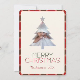 God jul Tartan Play Photo Julkort