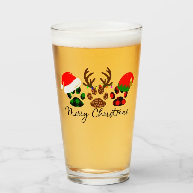 God jul Tassar 16oz Pint Glass Glaskopp (Framsida fylld)