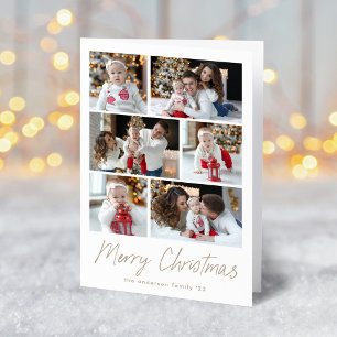 God jul Taupe-skript 6 Fotokollage Helgkort