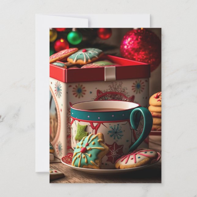 God Jul Tea Party i Mormas hus Inbjudningar (Framsida)