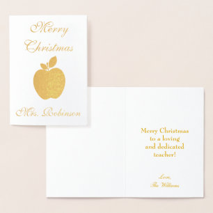 God jul Teacher Folierat Kort