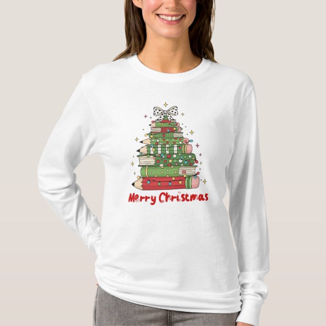 God jul Teacher T Shirt (Framsida)