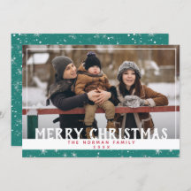 God jul Teal Grönt Snowflake Photo