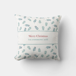 ’God jul’ Teal Mistletoe Dekorativ kudde