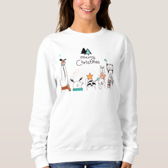 God jul Tecknad Animals | HELGDAGAR T Shirt (Framsida)