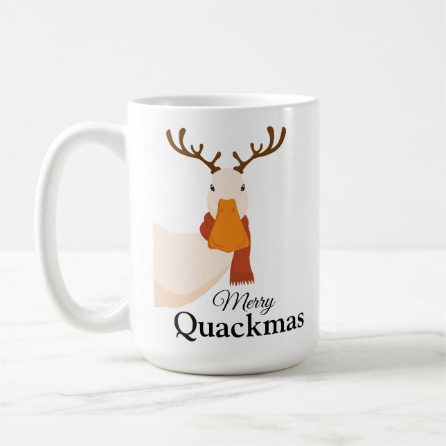 God jul tecknad Anka Funny Quackmas Kaffemugg (Vänster)