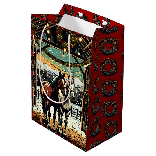 God jul Tecknad Horses (Baksidan Vinklad)