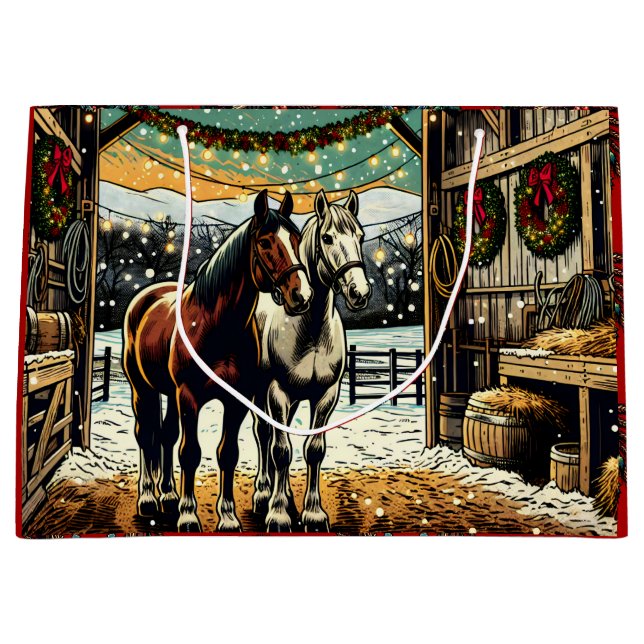 God jul Tecknad Horses (Framsidan)