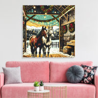 God jul Tecknad Horses