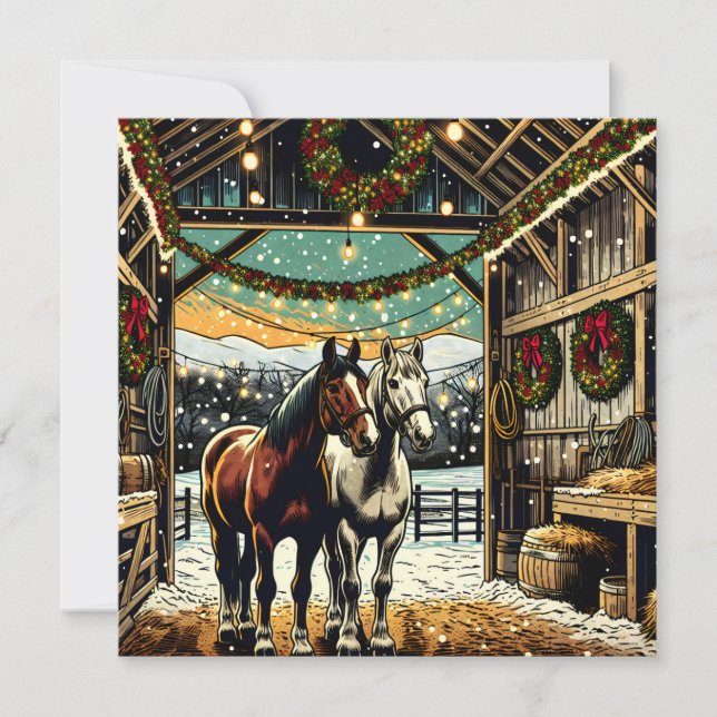 God jul Tecknad Horses Personlig (Framsida)