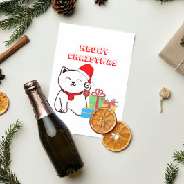God jul! Tecknad Katt - juldesign Vykort