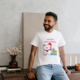 God jul! Tecknad Kattjuldesign T Shirt