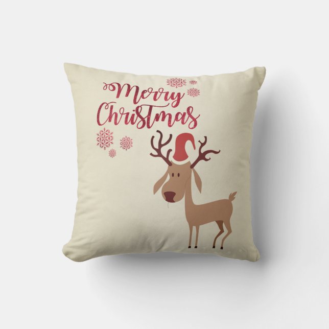 God Jul, Tecknad Ren Kudde (Framsida)