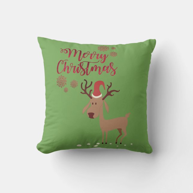God Jul, Tecknad Ren Kudde (Framsida)