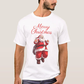 God jul Tecknad Santa T Shirt