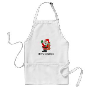 God Jul Tecknad Tomte Förkläde