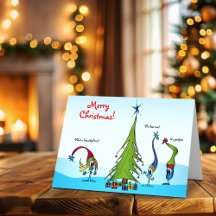 God jul Tecknade figurer hälsningskort