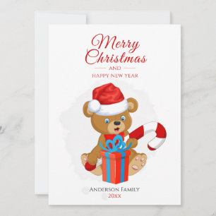 God jul Teddy   Personlig Jul Julkort