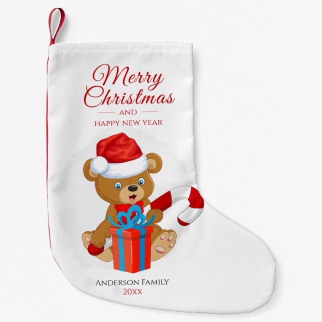 God jul Teddy | Personlig Jul Liten Julstrumpa (Framsidan)