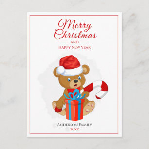 God jul Teddy Personlig Jul Vykort