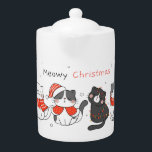 God jul!  Tekanna<br><div class="desc">Vi önskar er en Meowmy-jul! Zazzle gör det enkelt och enkelt att anpassa artiklar för dig själv eller för presenter! - Det är lätt och enkelt att anpassa roligten! Klicka bara på Anpassa eller Anpassa för att välja det fält som du kan anpassa. Lägg till färg, ändra bakgrund. Se till...</div>