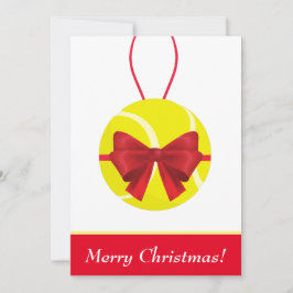 God jul Tennis Boll Gift & Red Bow Helgdag Julkort