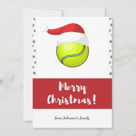 God jul Tennis Boll & Santa Hat Snowflake Julkort