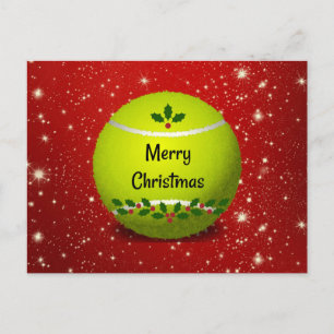 god jul, tennis-helgdag-design vykort