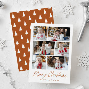 God Jul Terracotta Script 6 Foto Collage Julkort