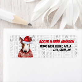 God jul Terrier Hund Helgdag Adress Returadress Etikett