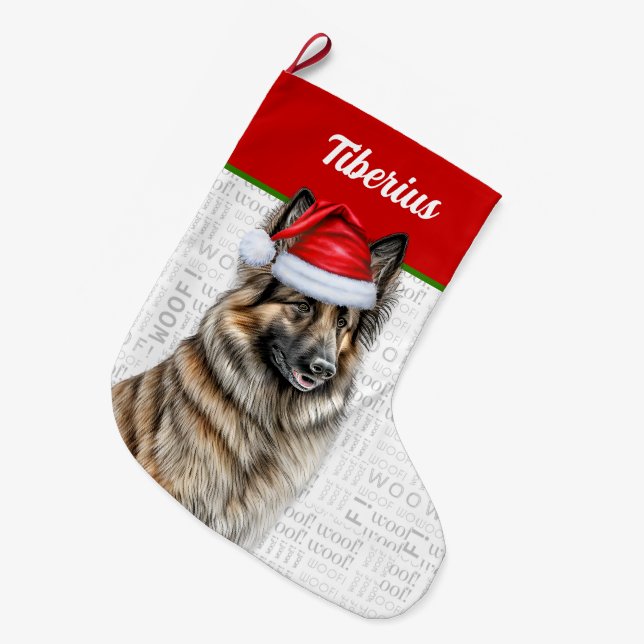 God jul, Tervuren med Hund Namn Stor Julstrumpa (Framsidan (Hängande))