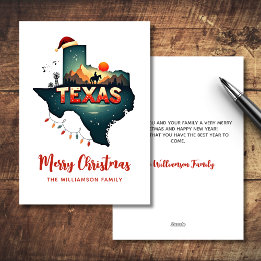 God jul Texas State Retro Personlig Julkort
