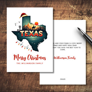 God jul Texas State Retro Personlig Julkort
