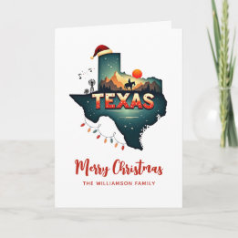 God jul Texas State Retro Personlig Kort