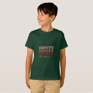 God jul Text Hälsning Red and Grönt Boy T Shirt
