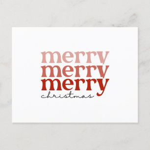 God jul Text Hälsning Red and White Helg Vykort