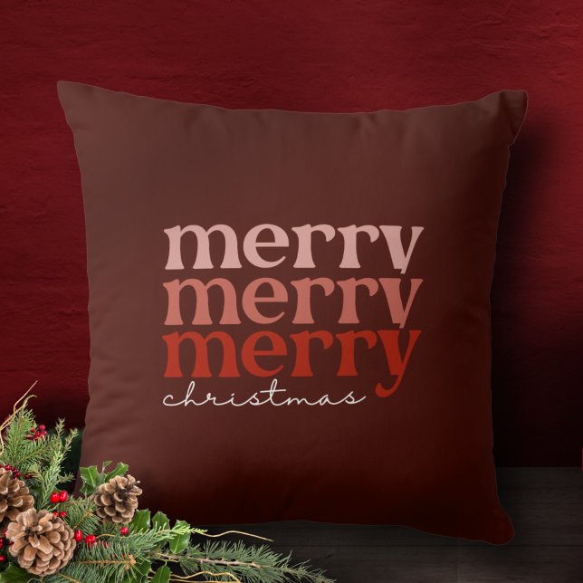 God jul Text Hälsning Red Kudde (Skapare uppladdad)