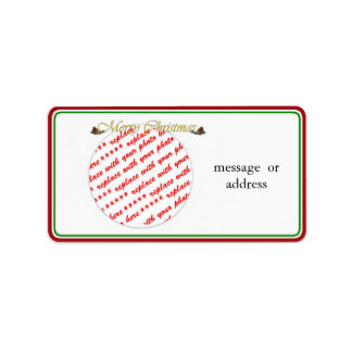 God jul text med Gräs-ikoner Adressetikett