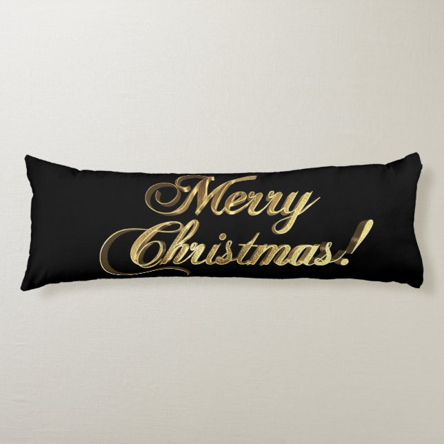 God jul Text Modern Black och Guld Kroppskudde (Framsidan)