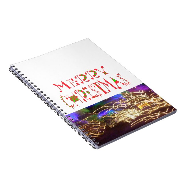 God jul Text Mönster Design: Festive Art Anteckningsbok (Högra Sidan)