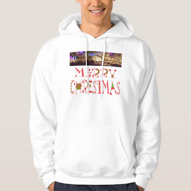 God jul Text Mönster Design: Festive Art Hoodie (Framsida)