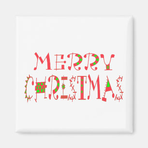 God jul Text Mönster Design: Festive Art Magnet